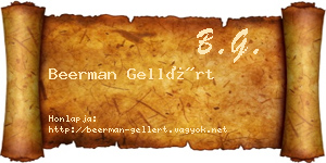 Beerman Gellért névjegykártya
